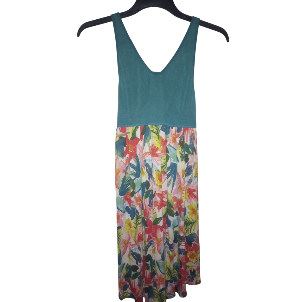 Floral Teal Sleeveless Dress